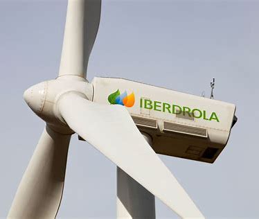 Iberdrola branded wind turbine close up photo